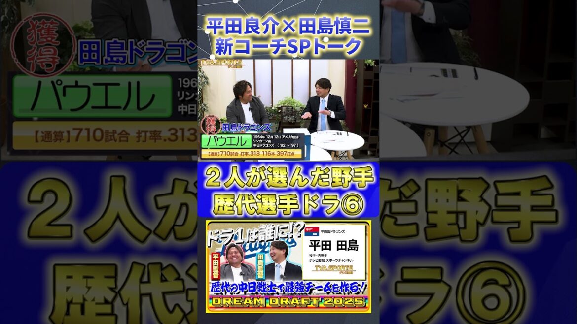 【平田×田島】『2人が選んだ歴代選手ドラフト6位』#平田良介 #田島慎二 #中日ドラゴンズ #プロ野球ニュース #shorts