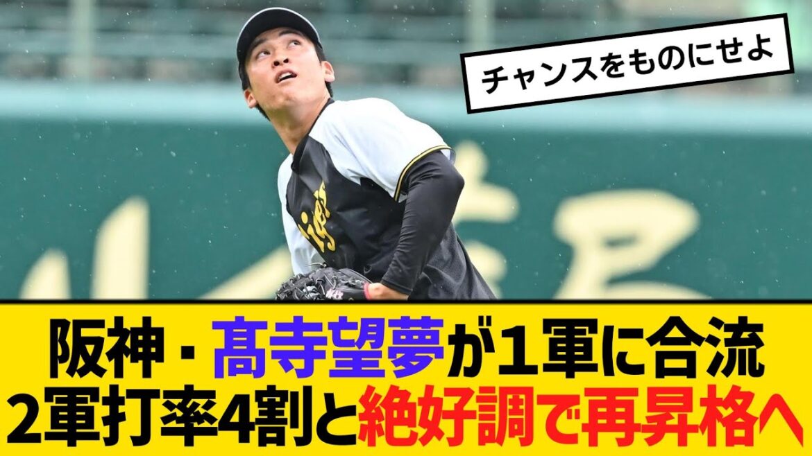 阪神・髙寺望夢が1軍に合流 2軍で打率4割と絶好調で再昇格へ 【ネットの反応】【反応集】 阪神・髙寺望夢が1軍に合流 2軍で打率4割と絶好調で再昇格へ 【ネットの反応】【反応集】