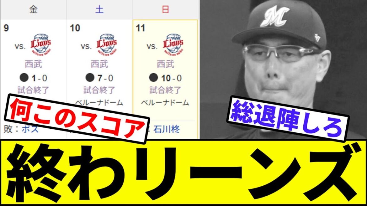 【3年ぶり3試合連続完封負け】ロッテ、終わる【なんJ反応】【なんG反応】【プロ野球反応集】【2chスレ】【5chスレ】【ソフトバンク】【ハム】【オリックス】【ロッテ】【楽天】【西武】