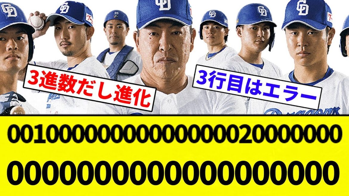 【交信開始】中日ドラゴンズ 001000000000000000200000000000000000000000000【プロ野球反応集】【2chスレ】【なんG】