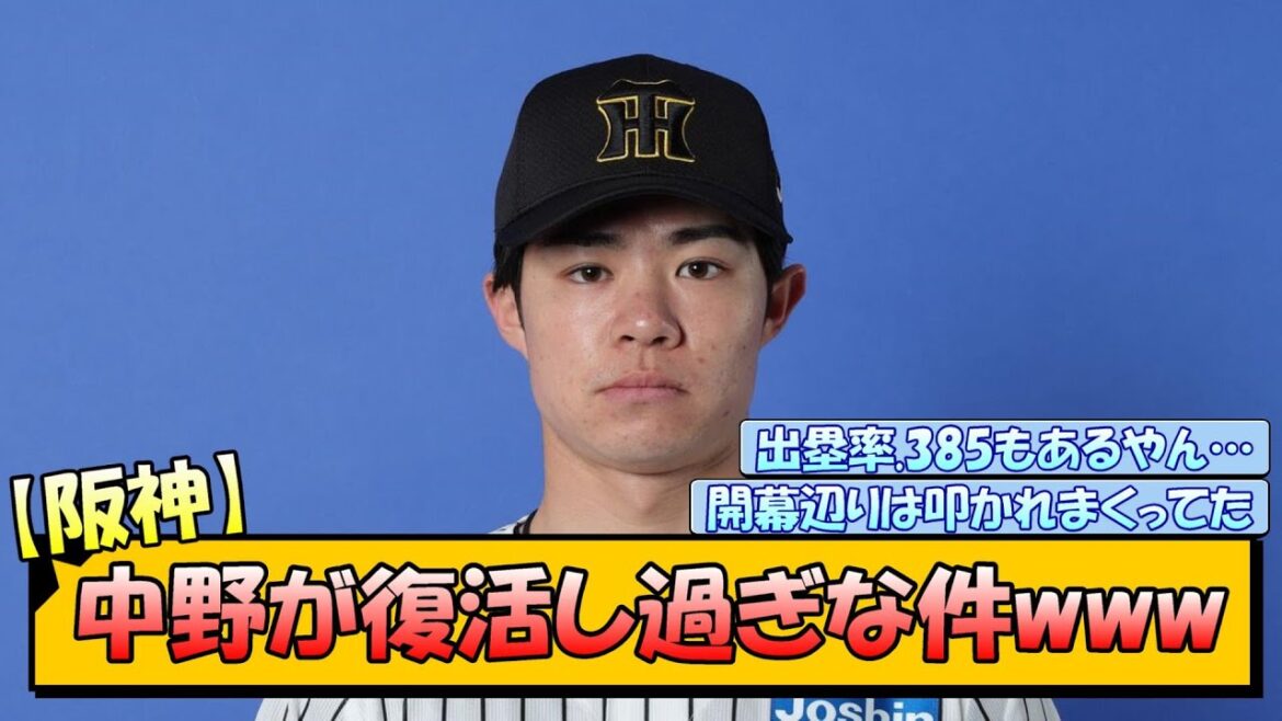 【阪神】中野が復活し過ぎな件www 【阪神】中野が復活し過ぎな件www