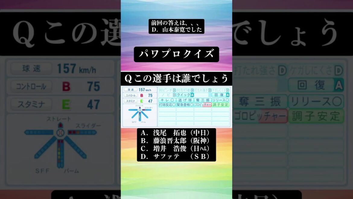 【第132問】この選手は誰でしょう。#パワプロ2024 #パワプロクイズ #野球クイズ #プロ野球