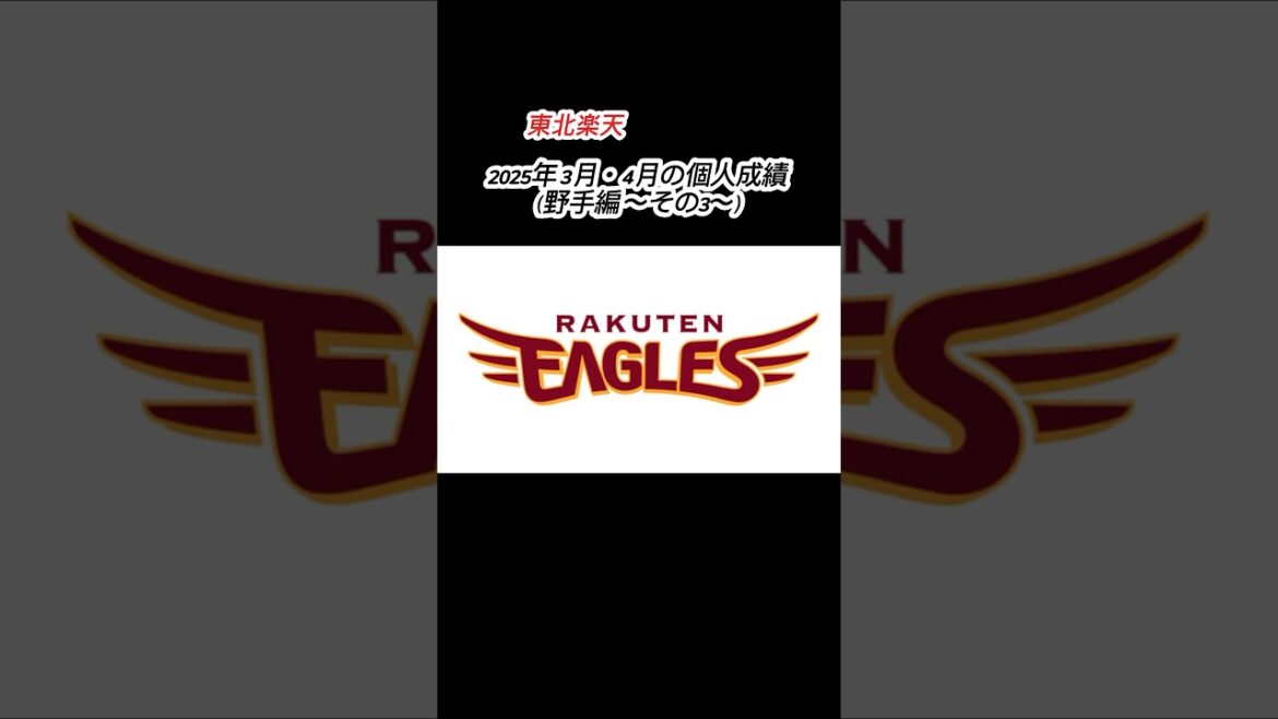 東北楽天 2025年3月・4月の野手個人成績（その3） #shorts #プロ野球 #東北楽天ゴールデンイーグルス #楽天イーグルス #個人成績