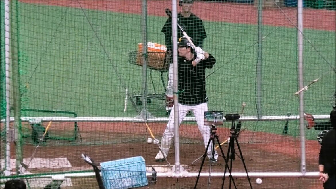 首痛の栗原陵矢、フリーバッティング～2025.5.6 ベルーナドーム