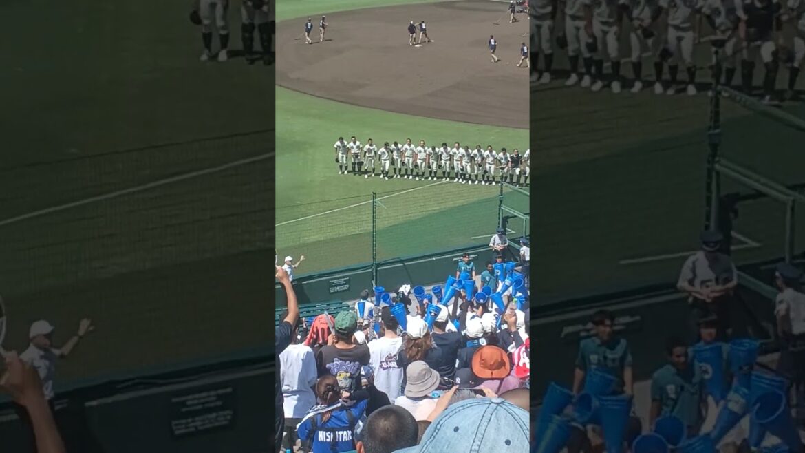 西日本短大附属ナイン、アルプススタンドに挨拶【2024☀️夏甲子園大会2024.8.9❗金足農業vs西日本短大附】