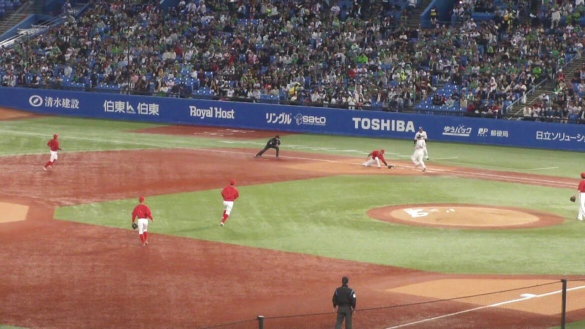広島 二俣翔一 エラー　ヤクルト vs 広島　2025年5月7日(水) 神宮球場