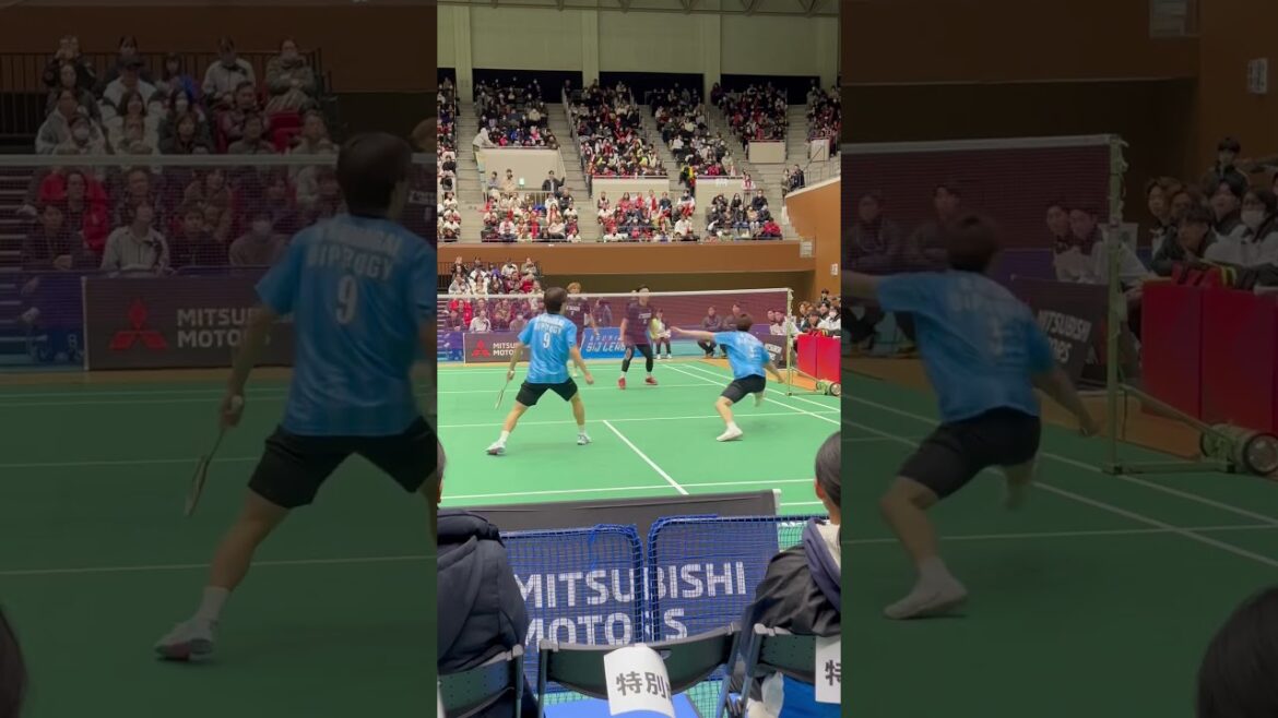 【badminton】BIPROGY西選手相手のロングサービスを上手く返す#shortsvideo #shorts #S/Jリーグ2025年1月26日