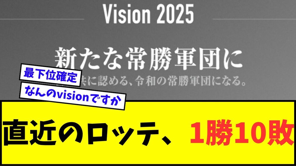 【悲報】直近の千葉ロッテマリーンズ、1勝10敗wwwww【なんJ反応】【プロ野球反応集】