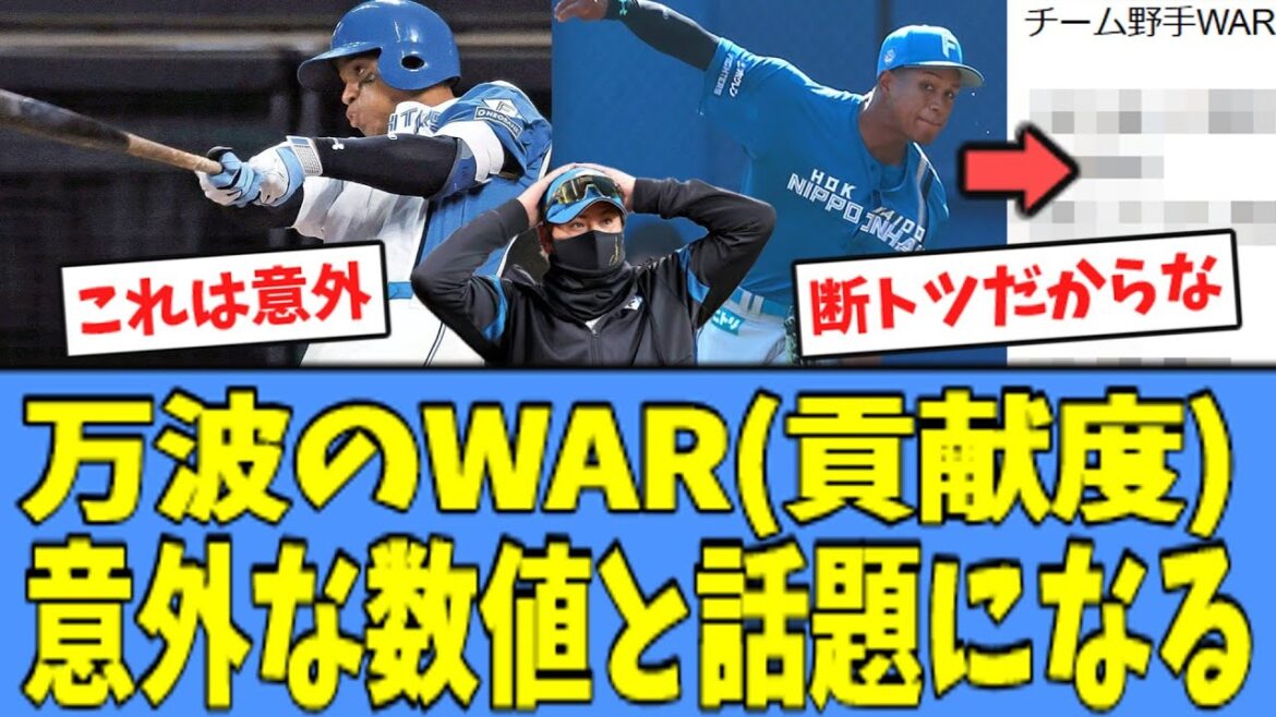 【凄い】日ハム 万波中正、"WAR(貢献度)"が意外な数値になっていると話題になる