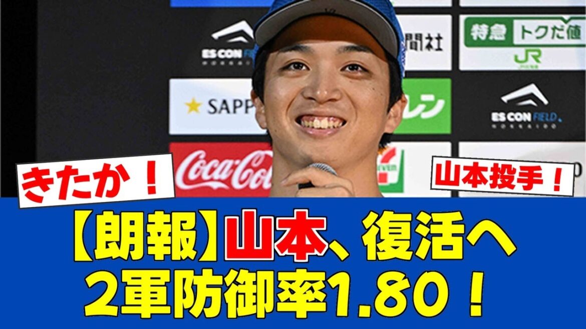 【朗報】山本拓実、1軍再昇格!2軍で防御率1.80と結果を残し復活へ!【日ハムファンの反応】【F速報】 【朗報】山本拓実、1軍再昇格!2軍で防御率1.80と結果を残し復活へ!【日ハムファンの反応】【F速報】