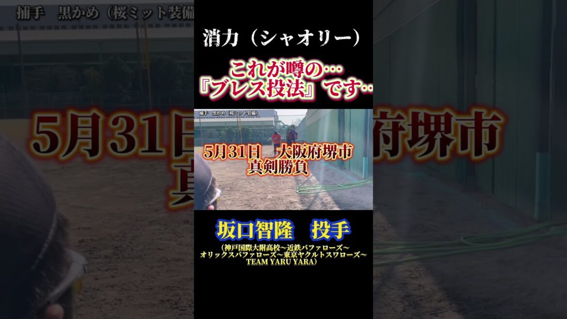 【呼吸法を操る凄腕ピッチャー　坂口智隆投手　神戸国際大附高校〜近鉄バファローズ〜オリックスバファローズ〜東京ヤクルトスワローズ〜TEAMYARU YARA  #ソフトボール #野球