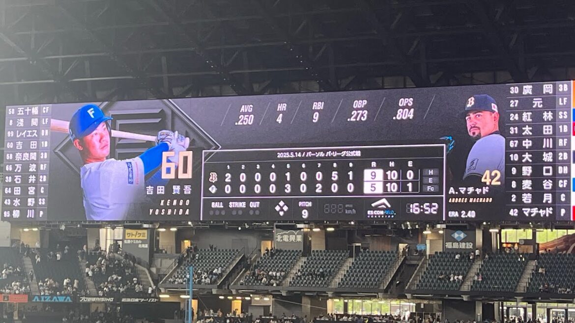 2025年5月14日　オリックスバファローズ　スタメン1-9