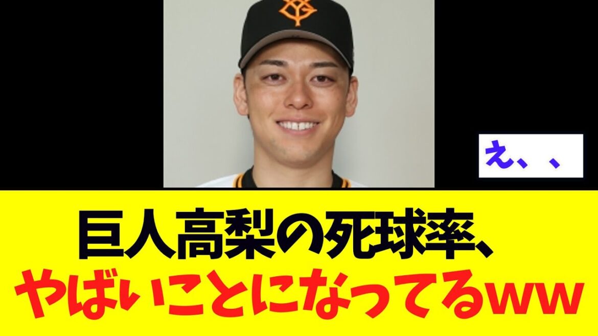 巨人高梨の死球率、ダントツぇやばいことになってる模様ｗｗｗ