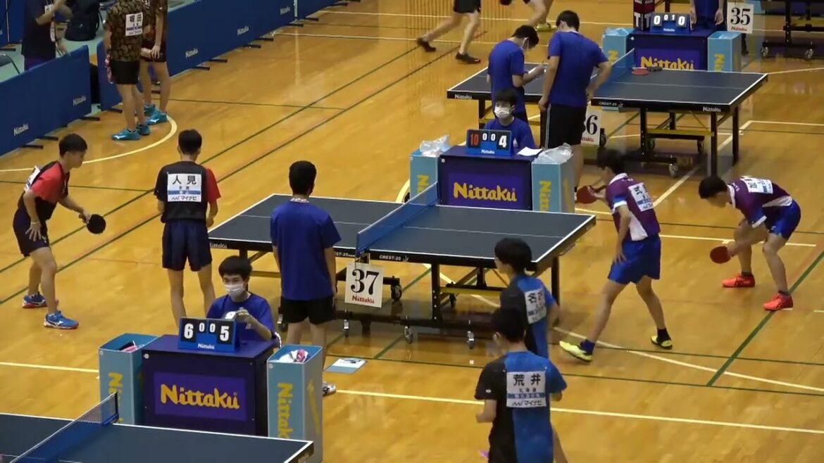 2021年IH 卓球 男子ダブルス1回戦 原大翼・人見航希 東山(京都) vs 加藤匠仁・赤尾晟大朗 富山商(富山)