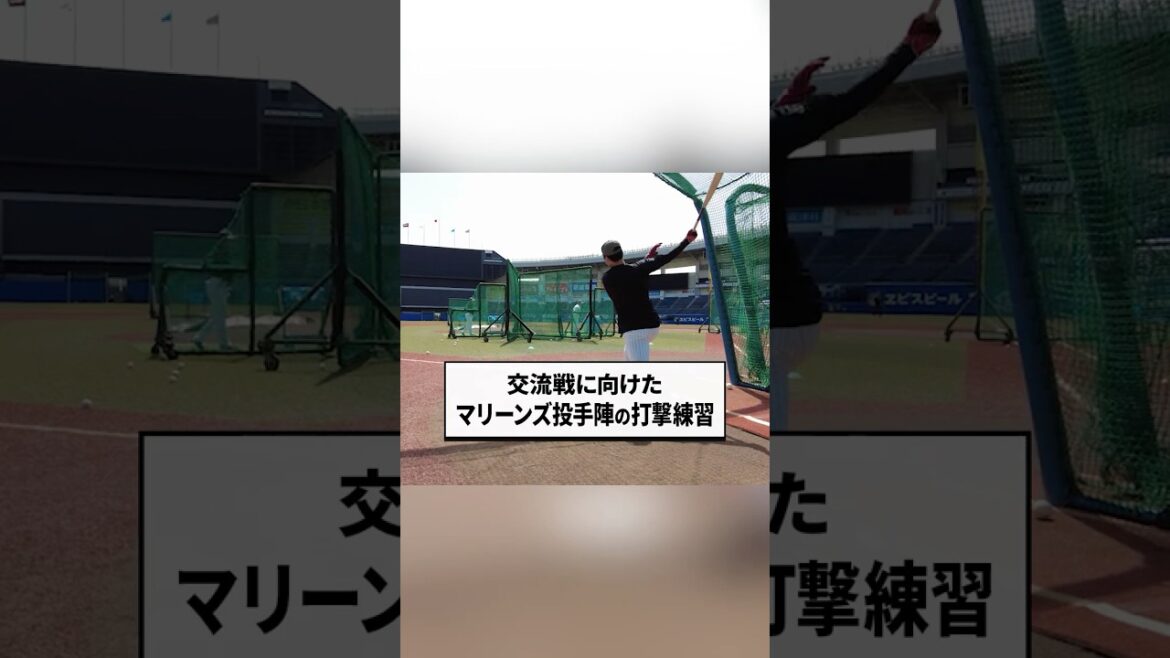【交流戦】投手陣の打撃練習 #chibalotte