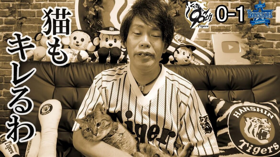 牧のファインプレーで試合終了。阪神再三のチャンスで0点で猫も不機嫌。