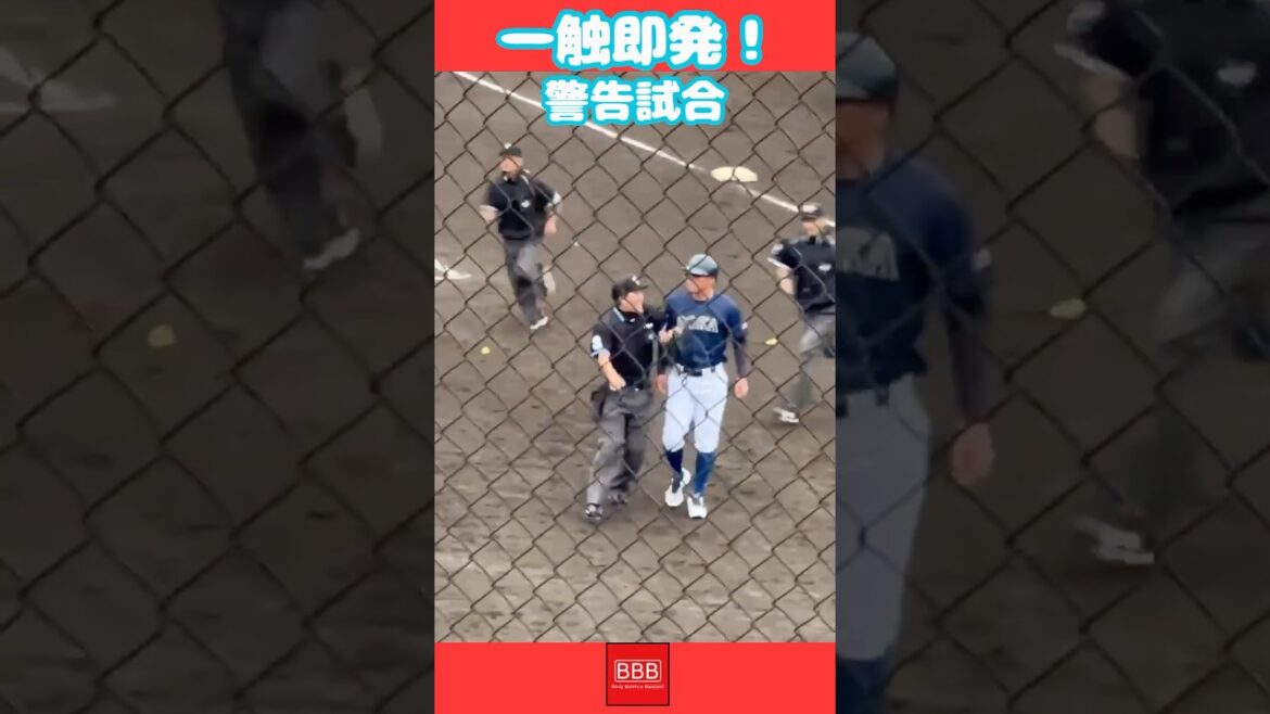 学生野球でまさかの警告試合！#shorts #野球 #乱闘 #プロ野球 #npb #大学野球