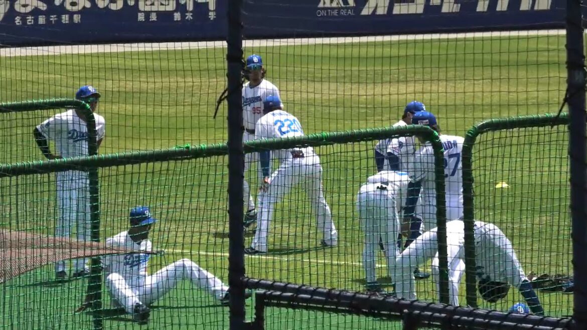 中日ドラゴンズ 野手陣が試合前ウォーミングアップを始める ② 2025/5/7 ナゴヤ球場
