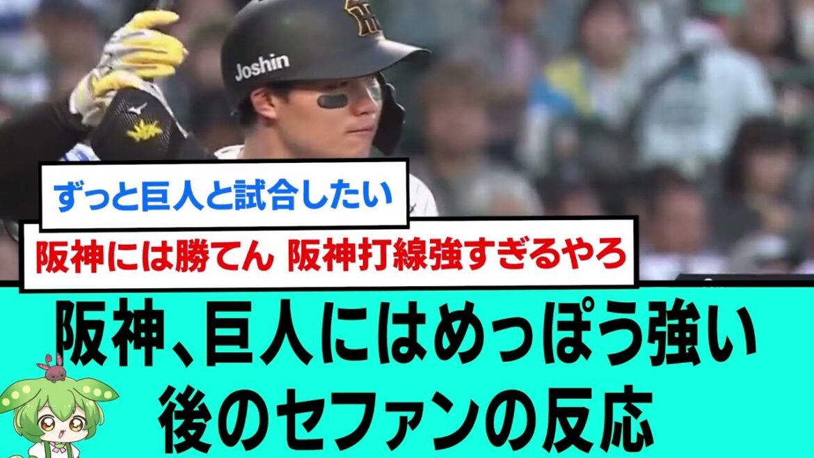 阪神、巨人にはめっぽう強いwww後のセファンの反応【プロ野球/阪神タイガース/なんJ2ch5chスレまとめ/セリーグ/森下翔太/才木浩人/2025年5月21日】 阪神、巨人にはめっぽう強いwww後のセファンの反応【プロ野球/阪神タイガース/なんJ2ch5chスレまとめ/セリーグ/森下翔太/才木浩人/2025年5月21日】