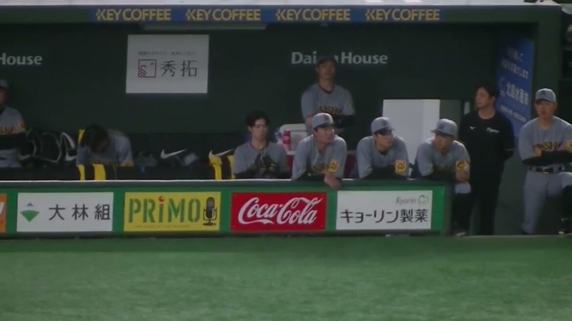 小幡竜平がエラーで出塁 喜ぶ木浪聖也や渡邉諒5年5月7日 東京ドーム 読売ジャイアンツ対 阪神タイガース