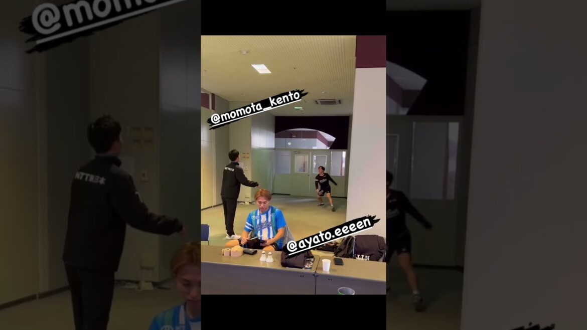 桃田コーチと練習熱心な遠藤選手🤩　#badminton #badmintonlovers #バドミントン #kentomomota #桃田賢斗 #練習 #レシーブ #フットワーク