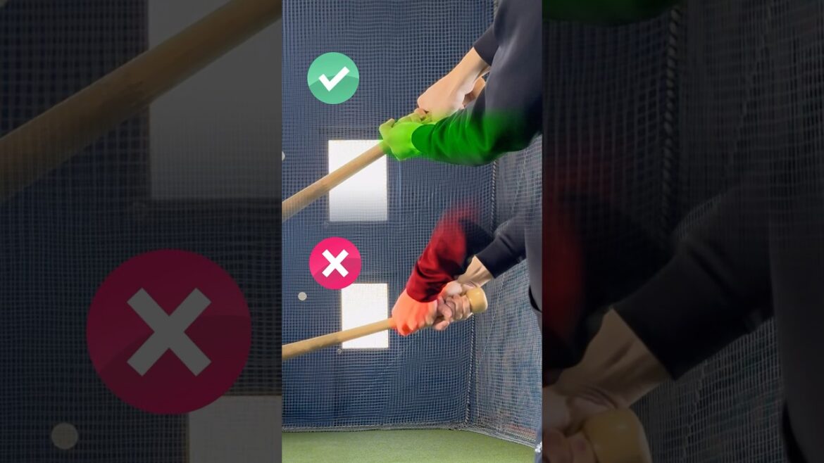 手のひらは上に向けて捉える #野球 #バッティング