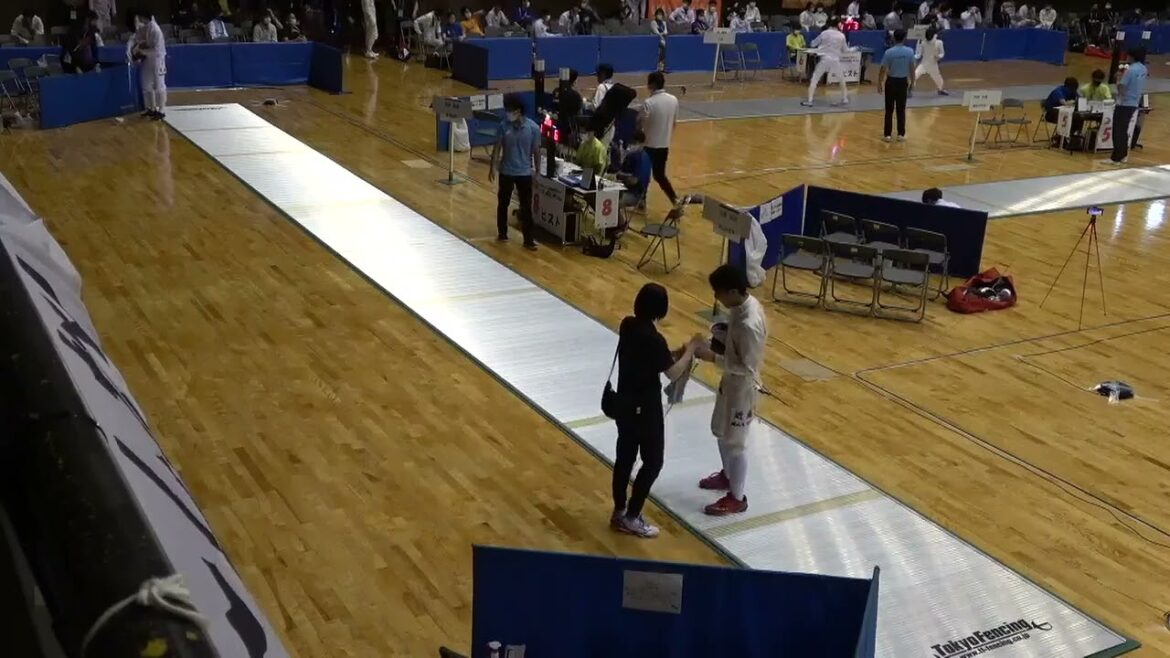 2022年IH フェンシング 男子個人エペ 予選トーナメント1回戦 近藤知我 岡山大安寺中教校(岡山) vs 佐藤結弥 星槎国際川口(埼玉)