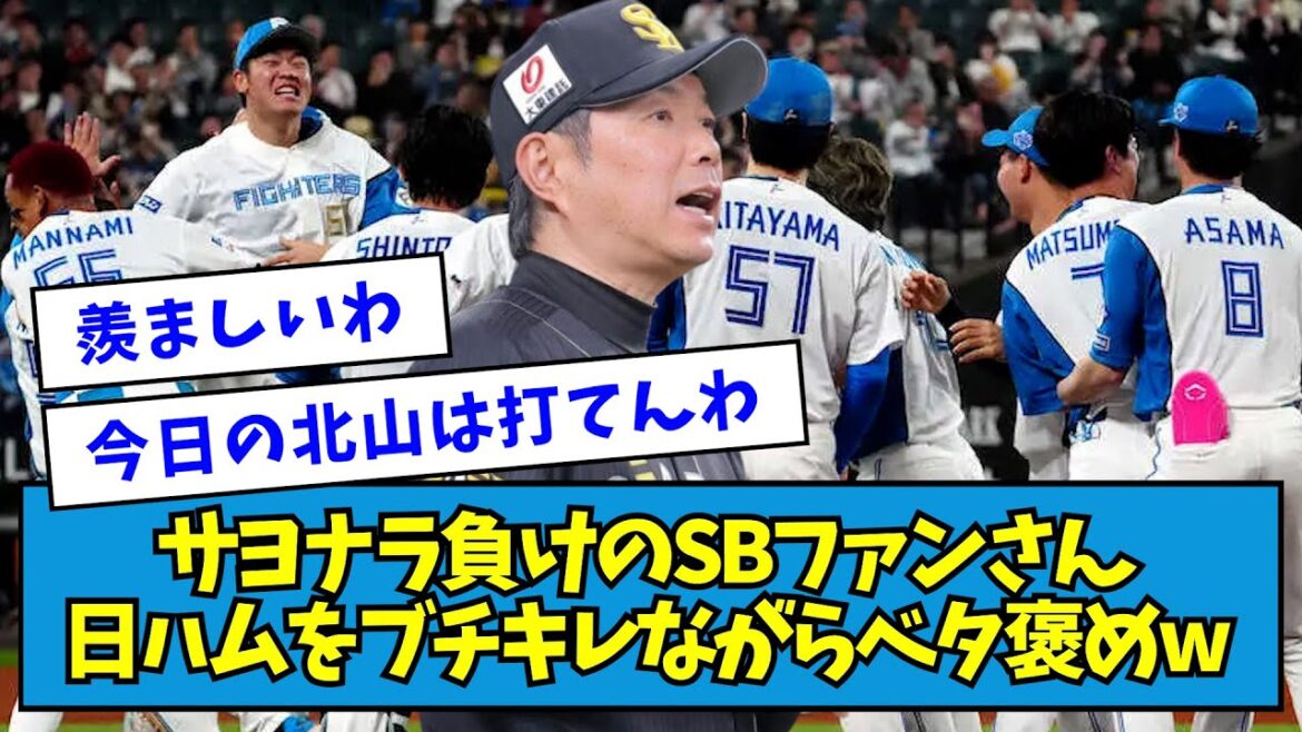 【にっこり】サヨナラ負けのSBファンさん、日ハムをブチキレながらベタ褒めw【なんJ反応】 【にっこり】サヨナラ負けのSBファンさん、日ハムをブチキレながらベタ褒めw【なんJ反応】