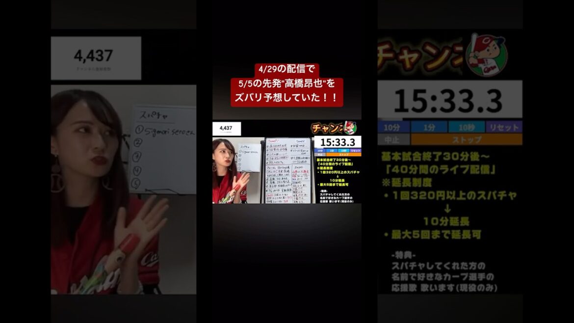 5/5 先発の高橋昂也くんを4/29に予想して、的中させた妖怪！！🎯