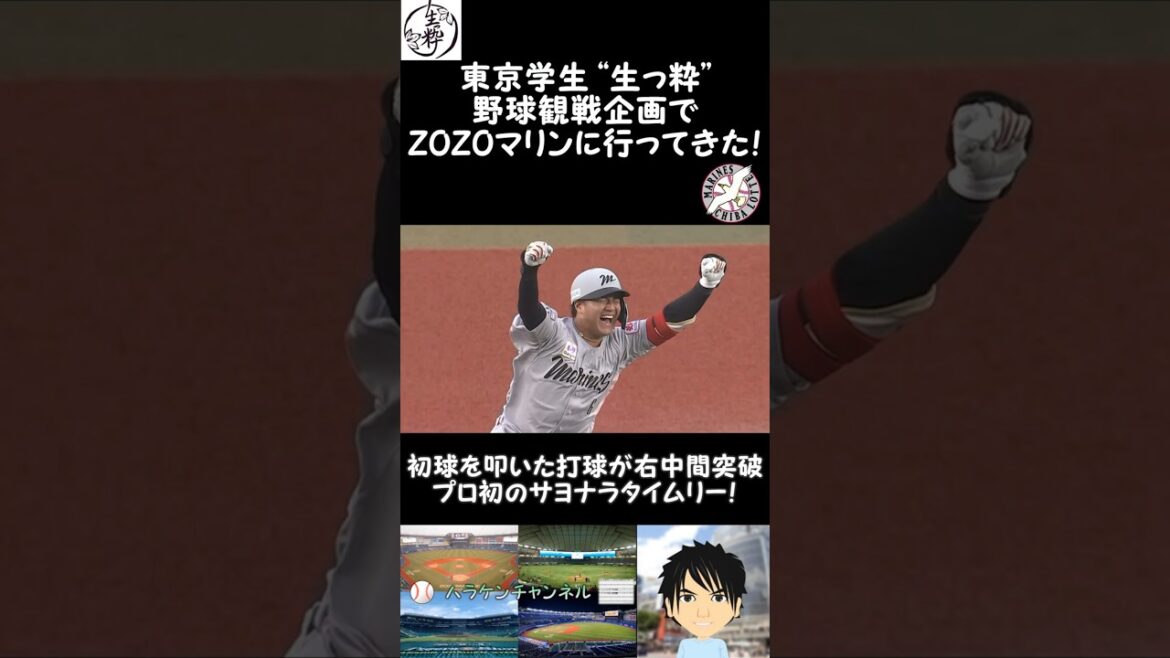 【プロ野球生観戦記Shorts】 2025年5月18日、東京学生 “生っ粋”の野球観戦企画でZOZOマリンスタジアムに行ってきました!西川史礁サヨナラ打!【から揚げ・餃子・ポテトフェス】#Shorts 【プロ野球生観戦記Shorts】 2025年5月18日、東京学生 “生っ粋”の野球観戦企画でZOZOマリンスタジアムに行ってきました!西川史礁サヨナラ打!【から揚げ・餃子・ポテトフェス】#Shorts