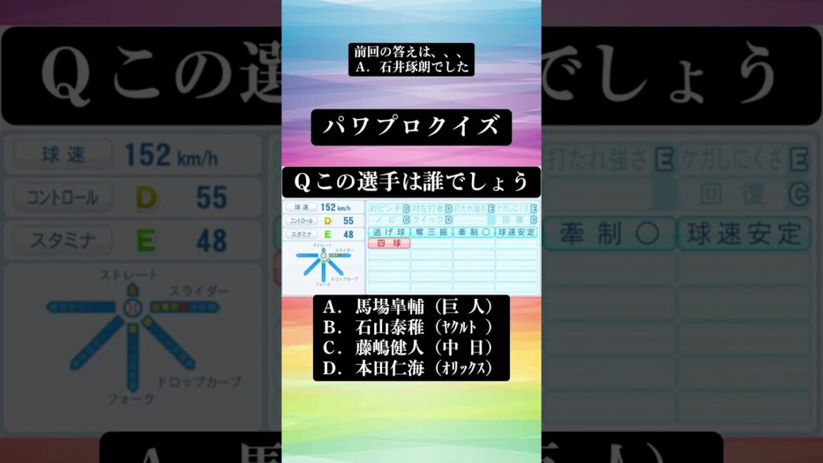 【第147問】この選手は誰でしょう。#パワプロ2024 #パワプロクイズ #プロ野球クイズ