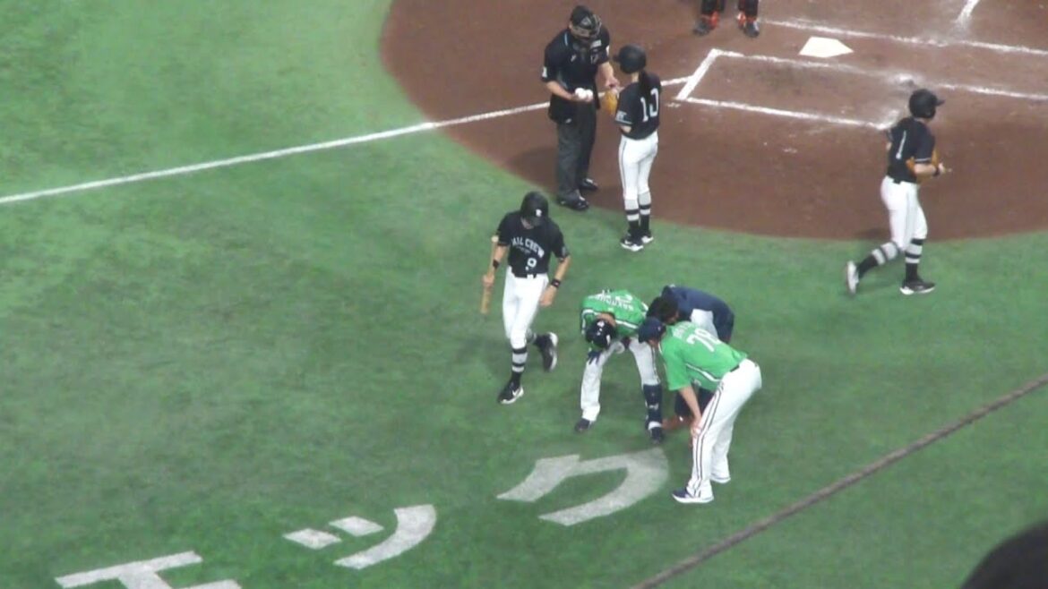 ヤクルト 中村悠平 デッドボール　巨人 vs ヤクルト　2025年5月24日(土) 東京ドーム