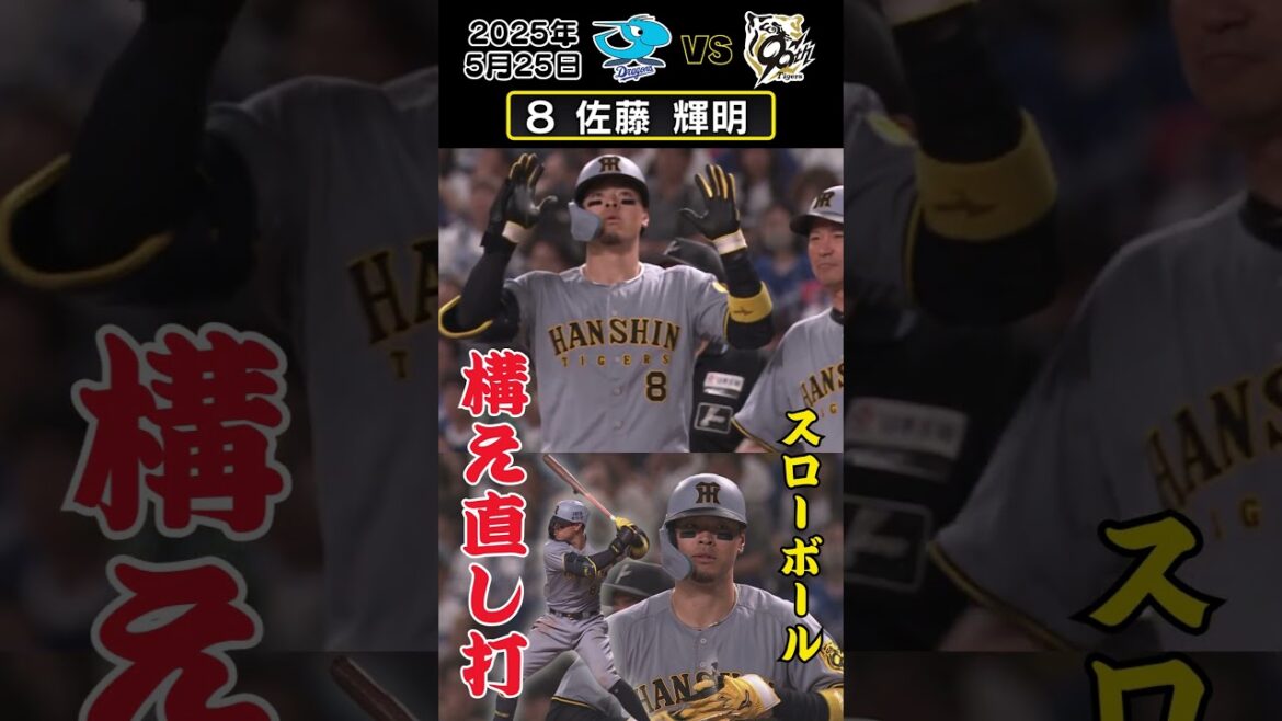 【貴重】サトテル・タイミングを取り直してスローボールを攻略！（2025年5月25日 中日-阪神） #サンテレビボックス席