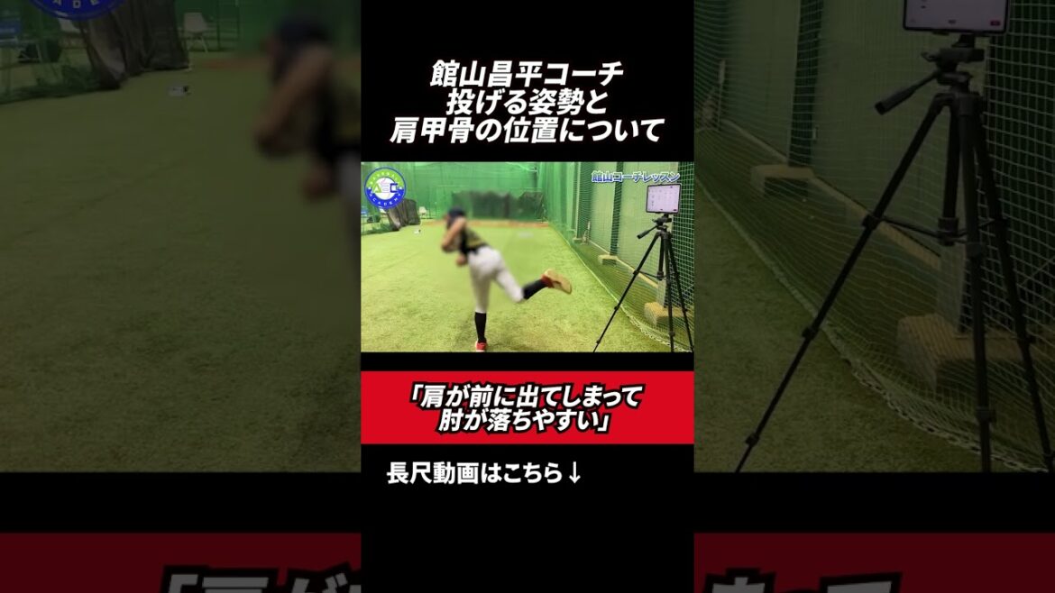 投げる姿勢と肩甲骨の位置について🔥　#館山昌平  #野球スクール  #rapsodo