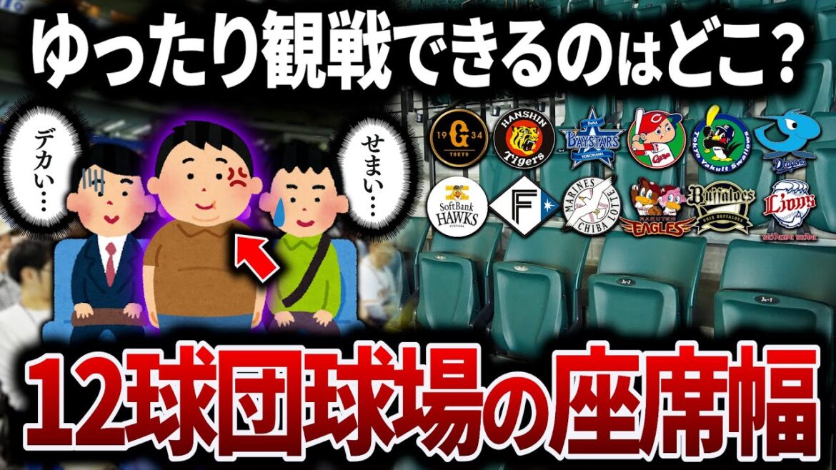 【各本拠地球場の座席幅一覧】プロ野球の球場で最も座席幅が広いのは？【与田剛が座れる席はあるのか】
