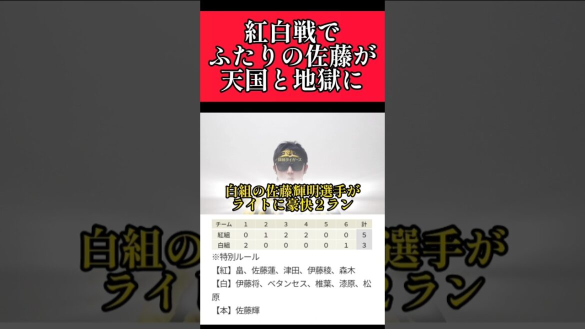 【阪神】紅白戦で"佐藤輝明"豪快２ランホームラン！"佐藤蓮"は制球乱れる！ #阪神 #阪神タイガース #佐藤輝明 #佐藤蓮 #shorts