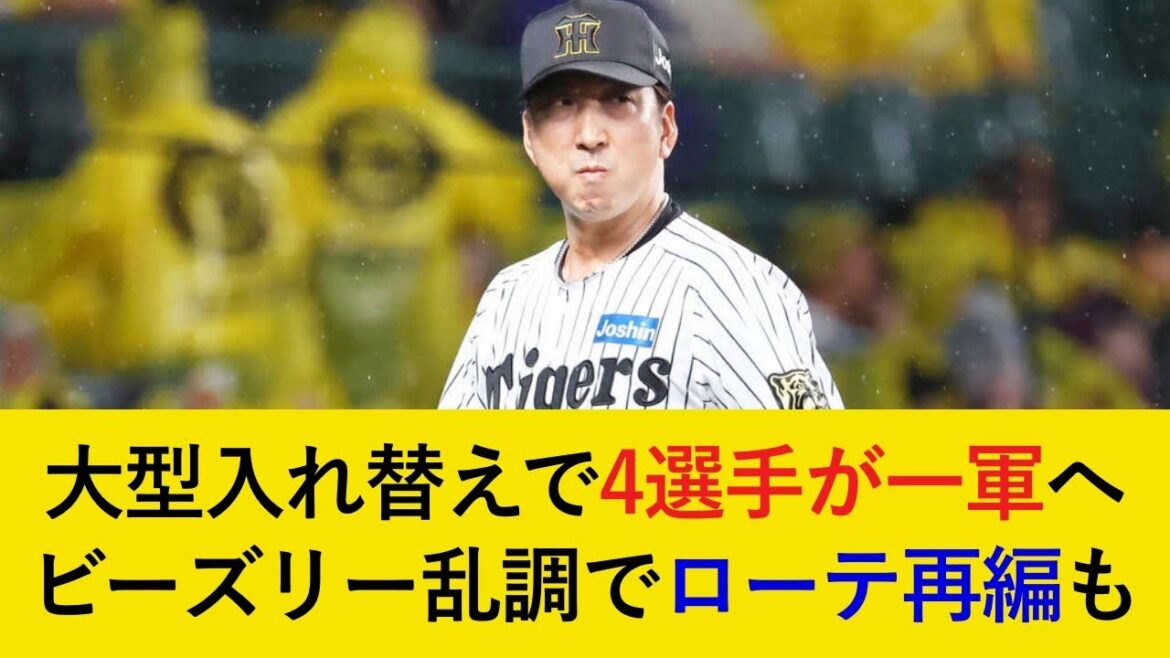 【入れ替え最新情報】最大8選手が絡む大型入れ替えへ！ビーズリーが大乱調でローテ再編は決定的か...。【阪神タイガース】