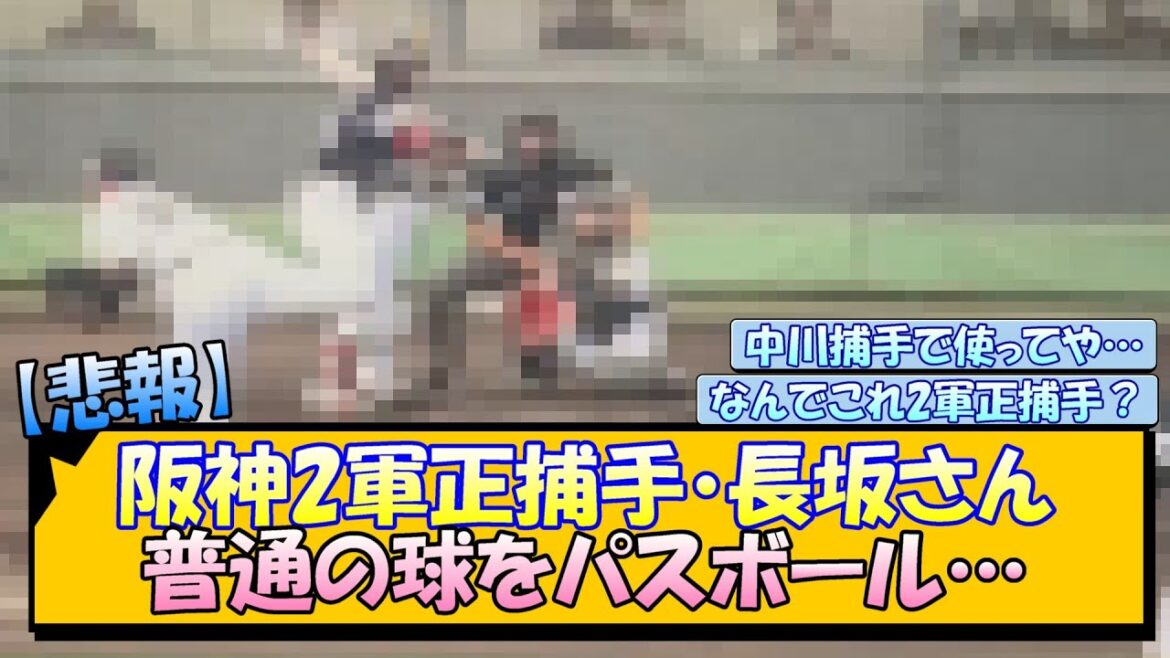 【悲報】阪神2軍正捕手・長坂さん、普通の球をパスボール…