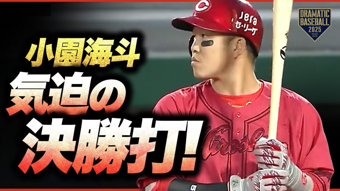 小園海斗気迫の決勝打！新井監督ともハイタッチ