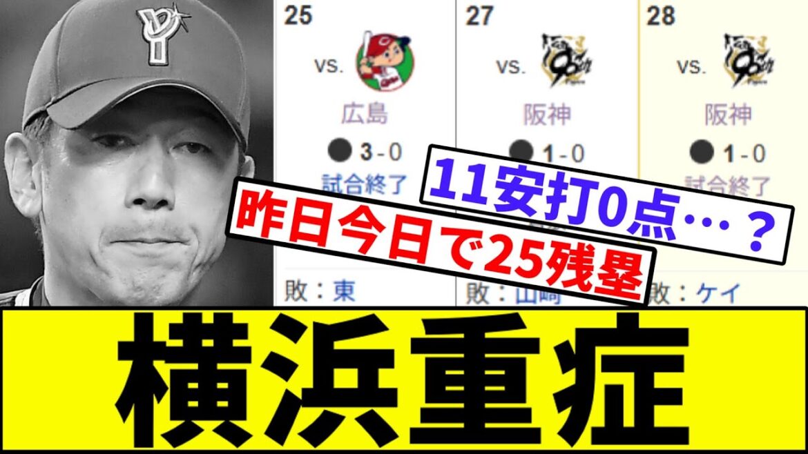 【ベイスターズ3戦連続完封負け】横浜重症【なんJ反応】【なんG反応】【プロ野球反応集】【2chスレ】【5chスレ】【巨人】【阪神】【中日】【ヤクルト】【カープ】