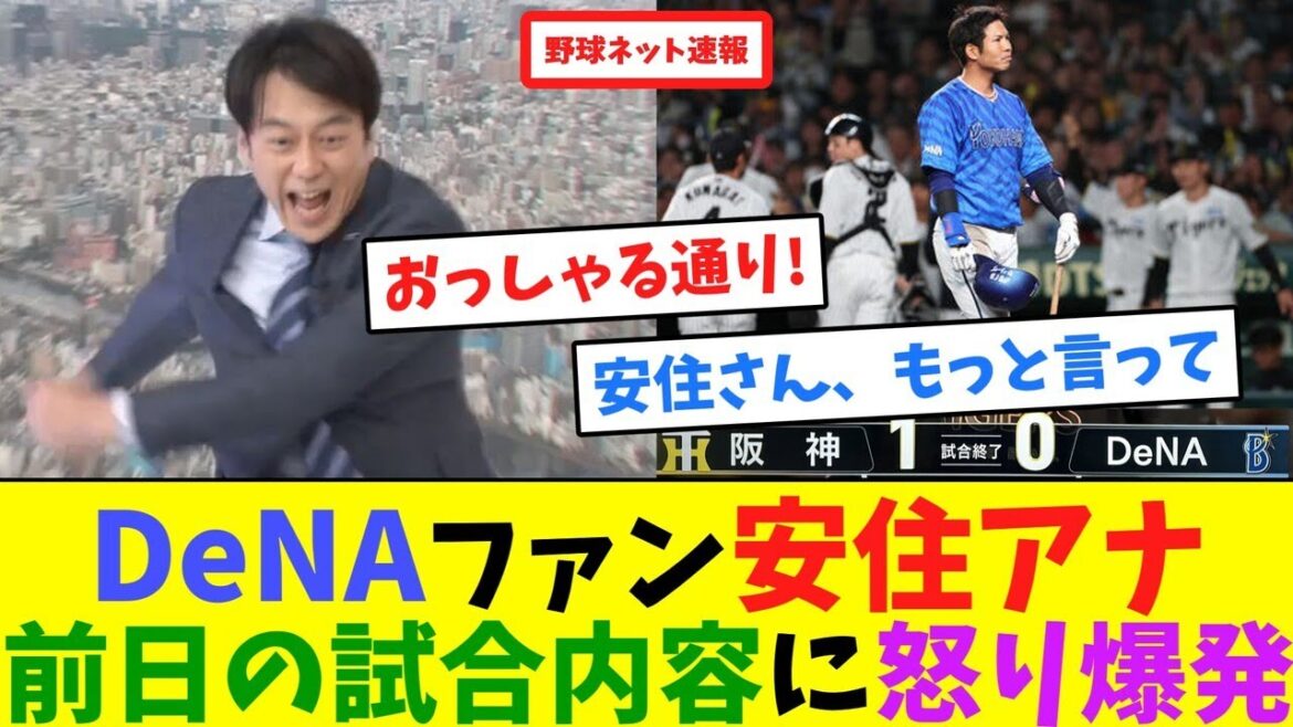 DeNAファン安住アナ前日の試合内容に怒り爆発【ネット反応集】