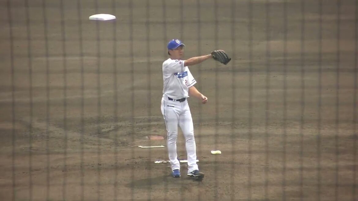 中日ドラゴンズ 大野雄大投手 投球練習 守備に就く野手陣の姿も 2025/4/22 ナゴヤ球場