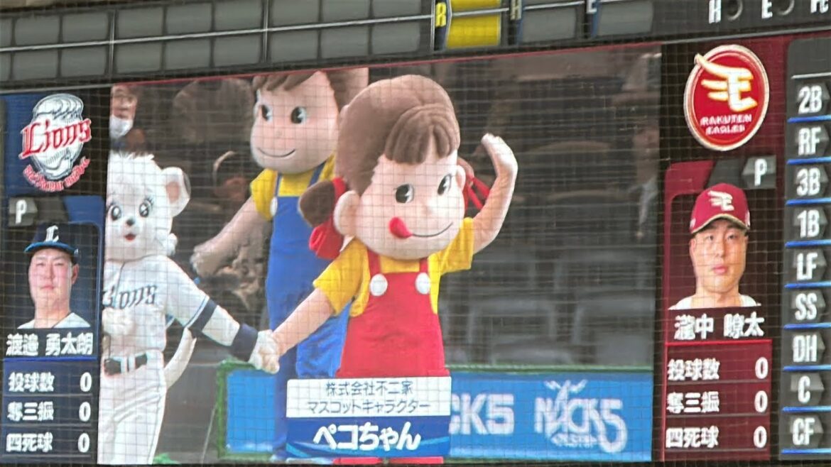 ライオンズスタメン選手送り出し➡︎不二家ペコちゃん始球式 【西武vs楽天】2025/5/28 ライオンズスタメン選手送り出し➡︎不二家ペコちゃん始球式 【西武vs楽天】2025/5/28