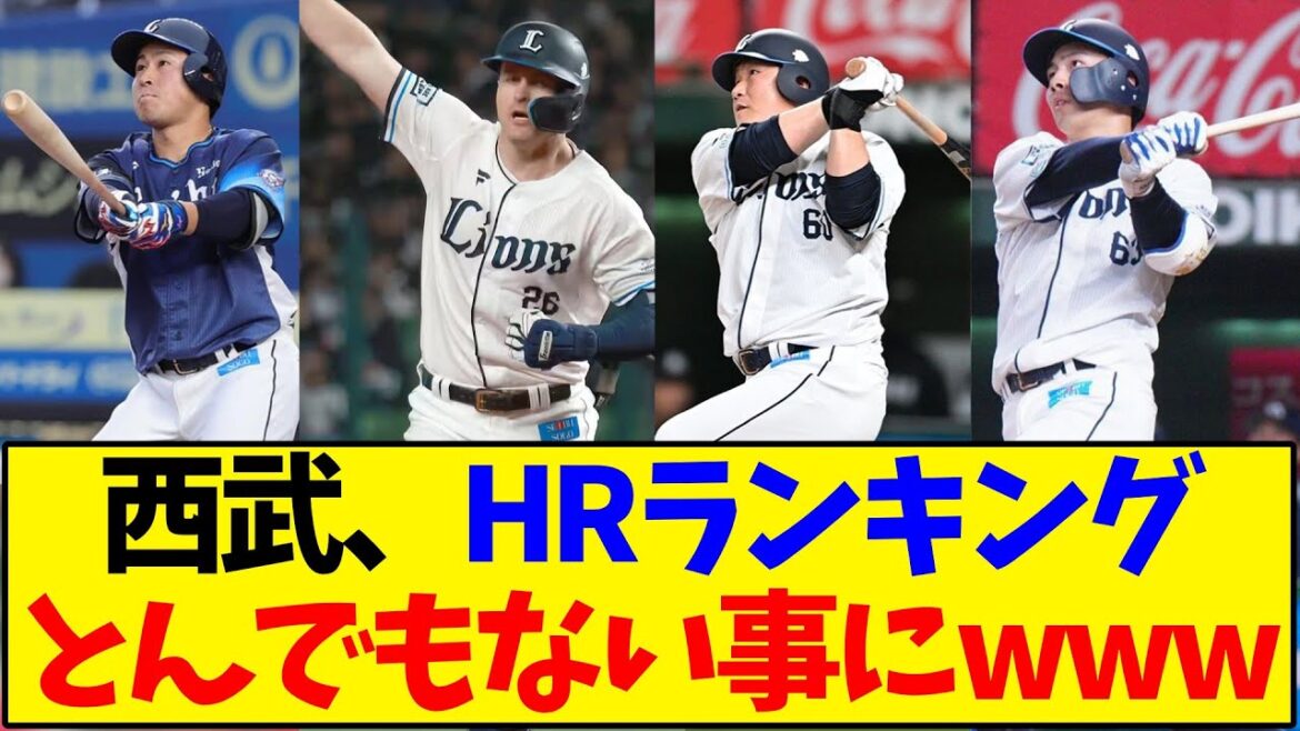 西武、HRランキングとんでもない事にwww
