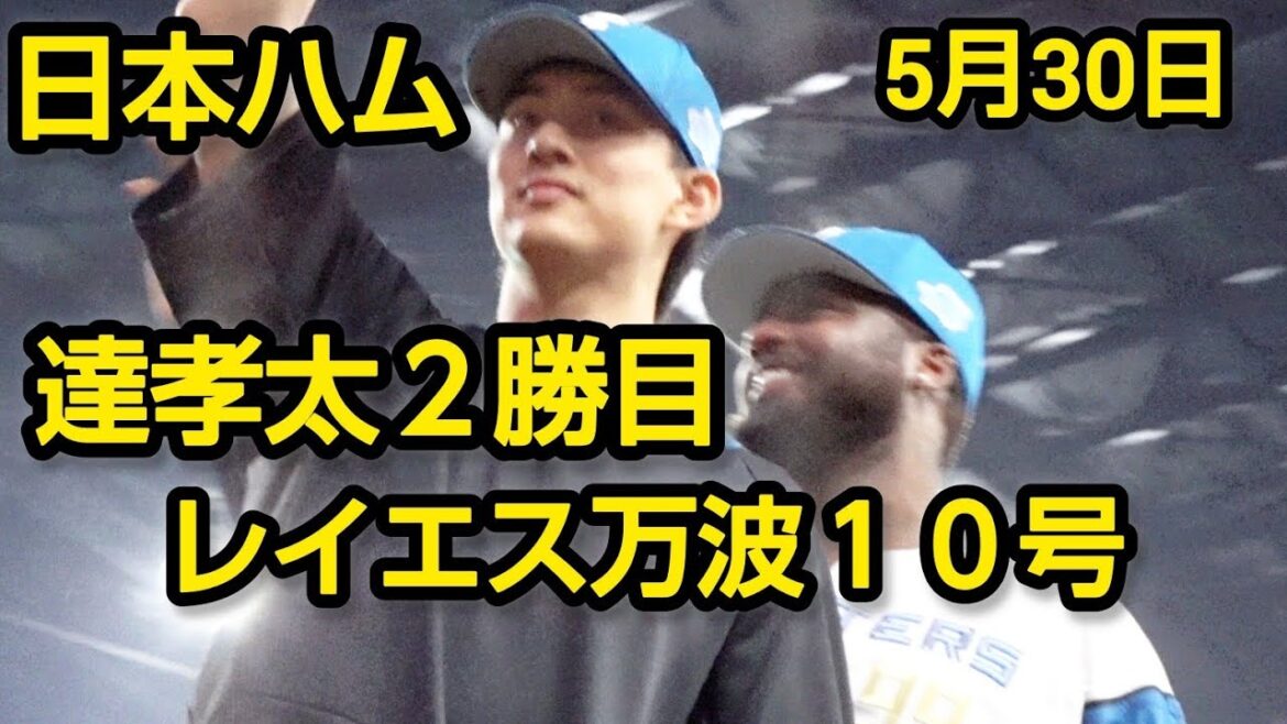 日本ハム 達孝太2勝目、レイエス万波10号ホームラン快勝2025.5.30
