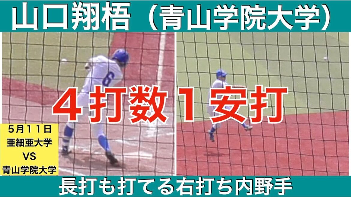 山口翔悟（青山学院大学）４打数１安打