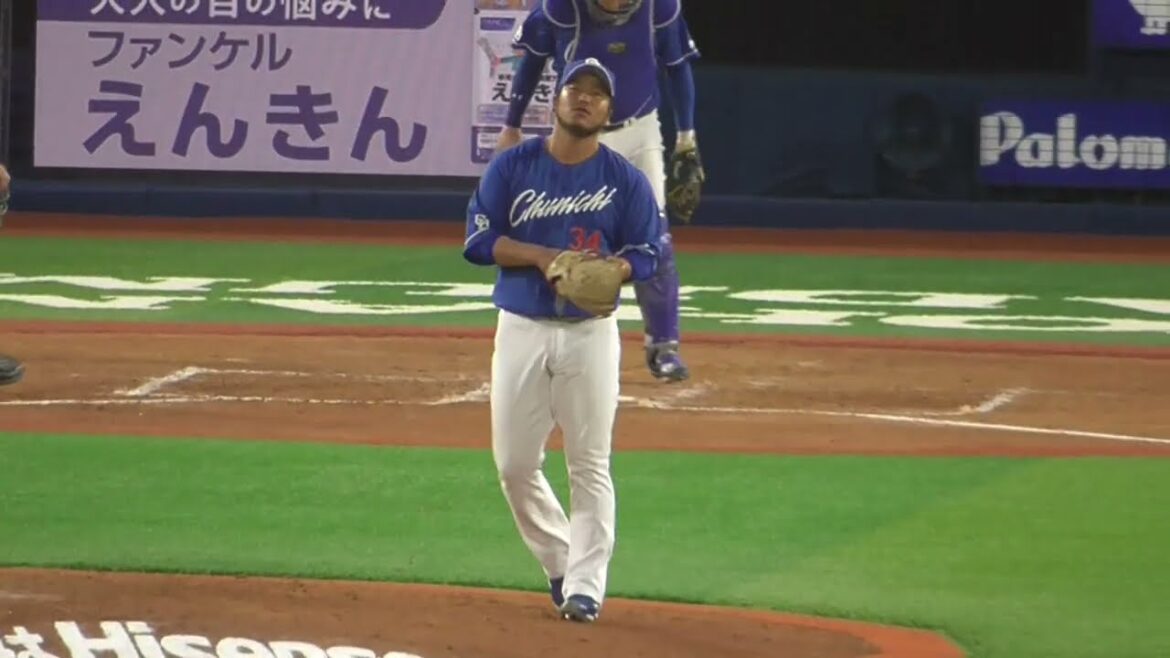 2025年5月22日 中日・福 敬登 投手の準備投球（ボールデッド中）