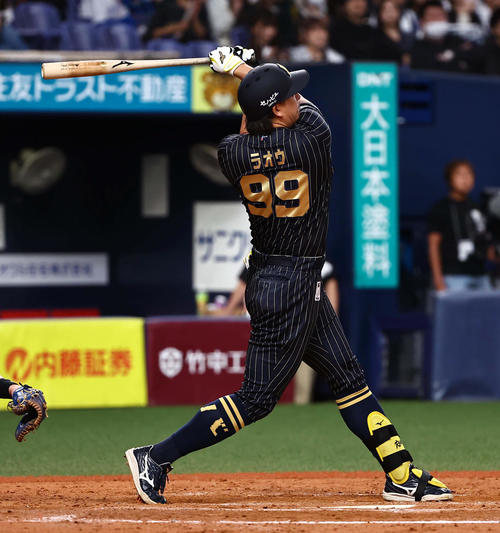 「Bsオリっこデー2025」杉本裕太郎の背ネームはもちろん「ラオウ」（2025年5月7日撮影）