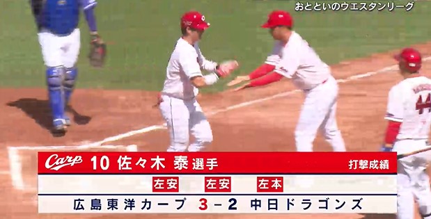 カープ ドラ1 佐々木泰選手 ウエスタンで大暴れ 2試合で初HR含む5安打(テレビ新広島) – Yahoo!ニュース – Yahoo!ニュース カープ ドラ1 佐々木泰選手 ウエスタンで大暴れ 2試合で初HR含む5安打(テレビ新広島) - Yahoo!ニュース - Yahoo!ニュース