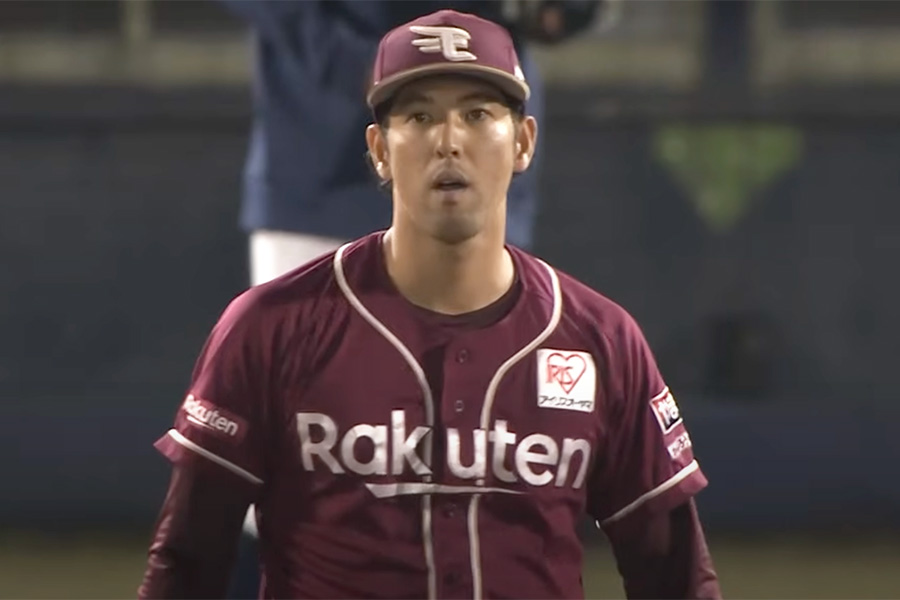 西武戦に登板した楽天・加治屋蓮【画像：パーソル パ・リーグTV】